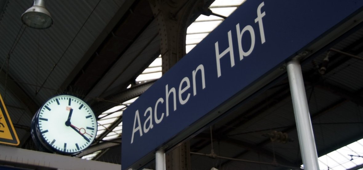 Aachen main station sign Aachen main station sign