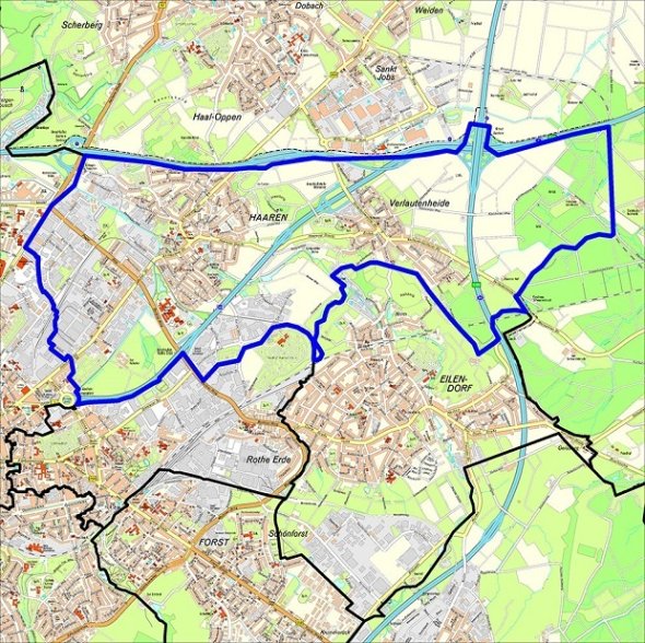 Map for district 8 "Haaren and Verlautenheide"