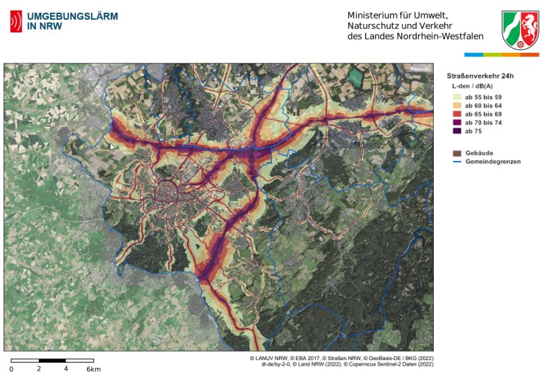 Environmental noise map of Aachen