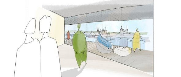 Visualization of the café in the House of Curiosity