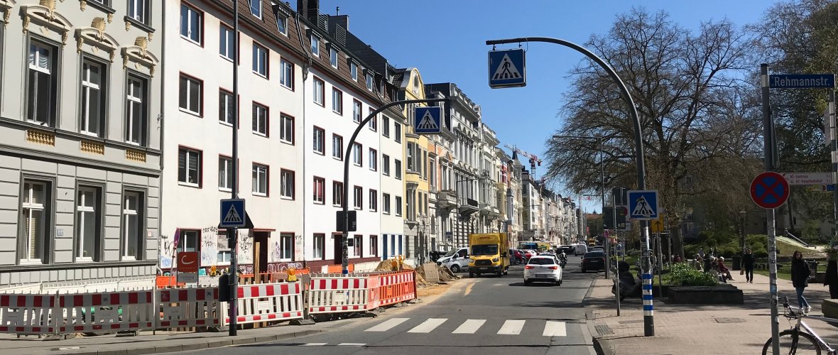 Bismarckstraße - construction site situation from 2021