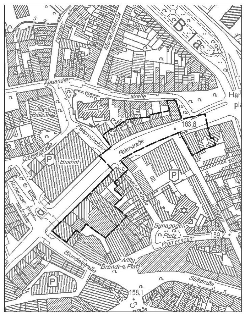 Permitted area for amusement arcades in Aachen city center