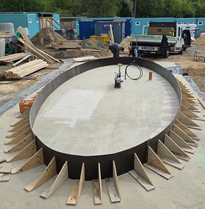 Shell construction work for the ticket office