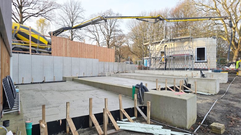 The final concrete work was carried out.