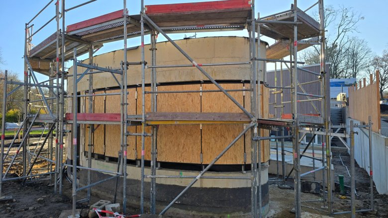 The window system at the ticket booth has been installed...