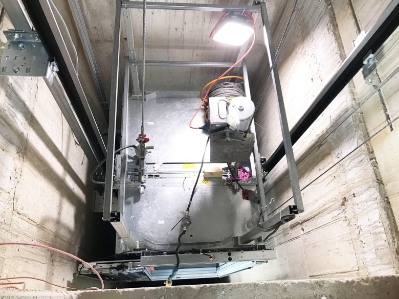 The elevator has been installed.
