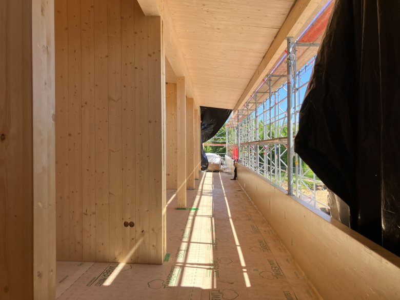 External corridor on the upper floor