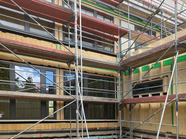 The installation of the windows is complete.