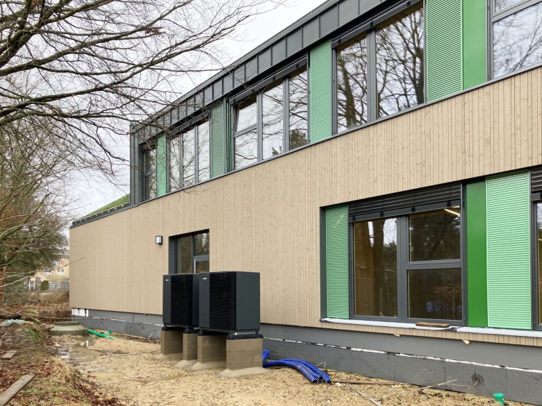 The heat pumps were installed and connected.