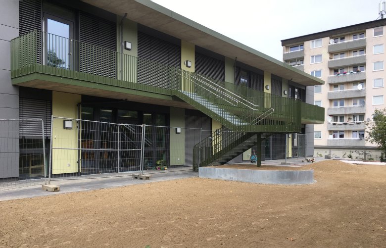The construction of the outdoor facilities is progressing.