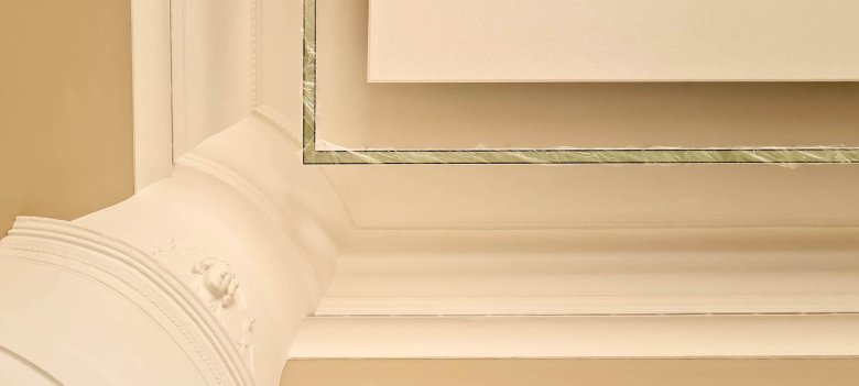 Elaborate stucco details remain visible