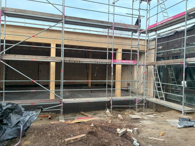 View of the new staff room from the courtyard