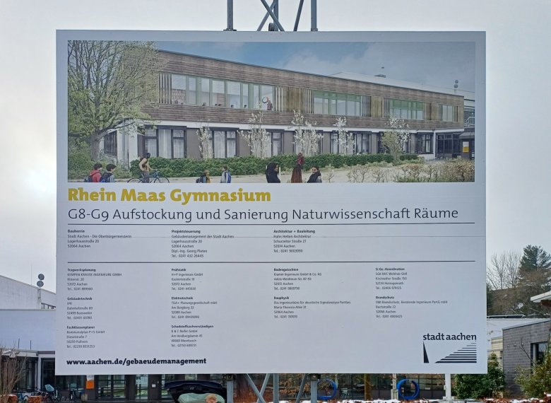 The construction sign has been erected