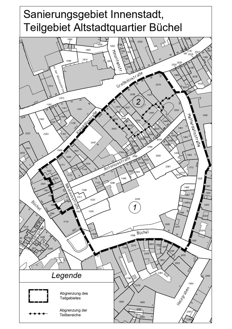 Graphic delimitation of the Büchel redevelopment area