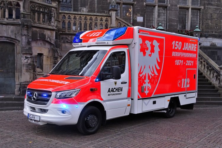 Ambulance in front of the town hall