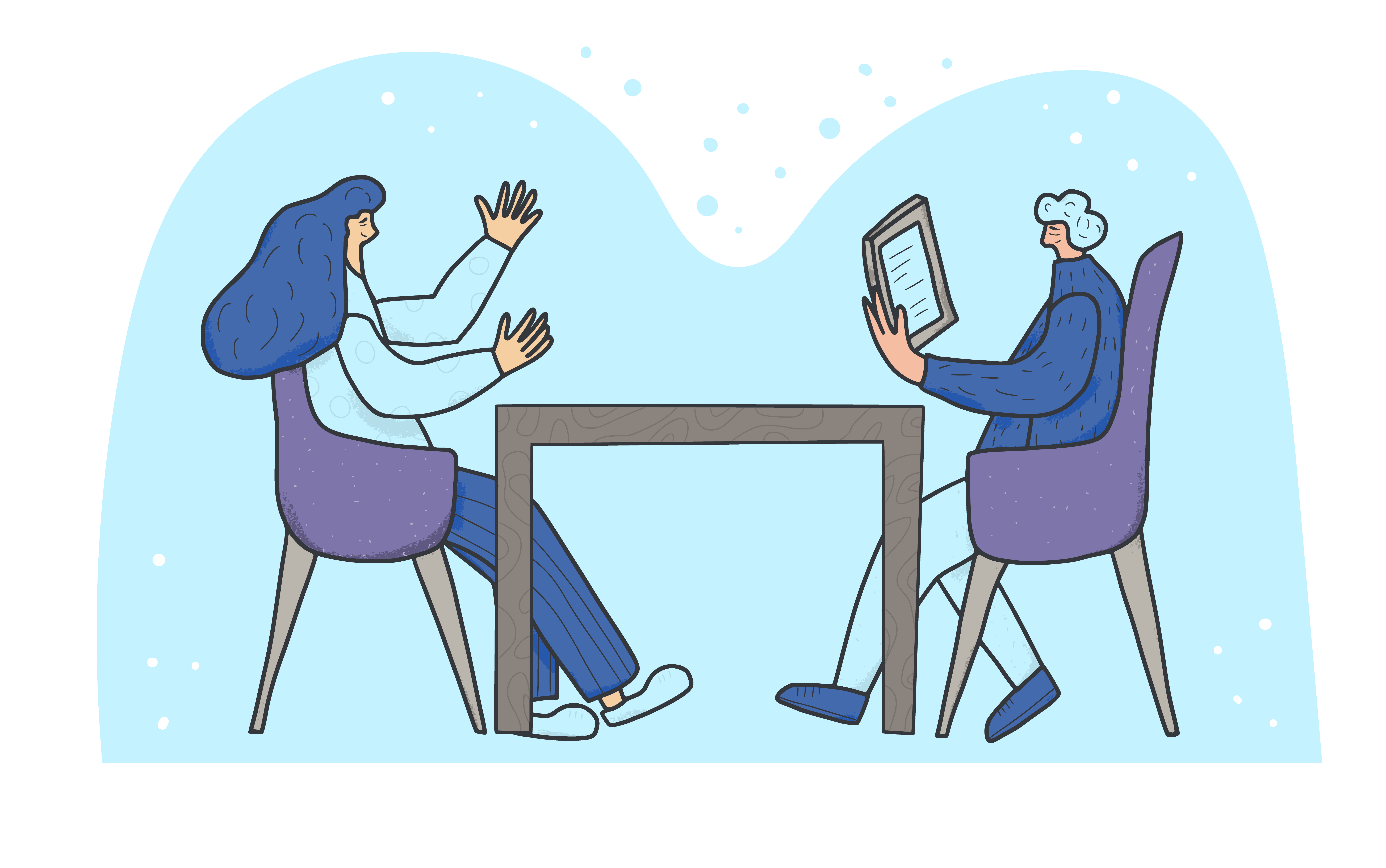 People sitting in the chair. Vector person.