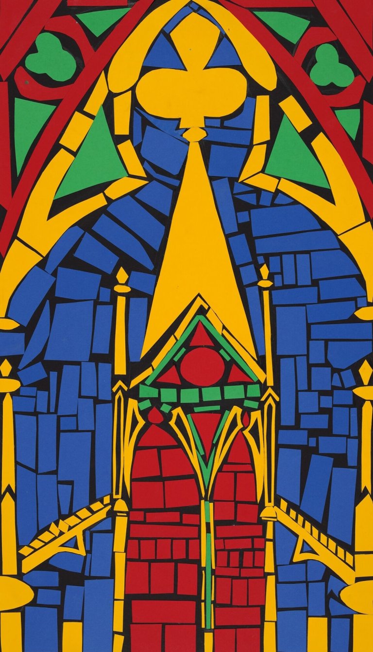 05_Mona Haase, Beautiful window, 2024, colored cardboard, on loan from Lebenshilfe Aachen Werkstätten & Service GmbH