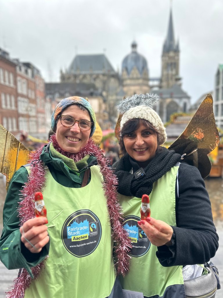 Two women at the Christmas market