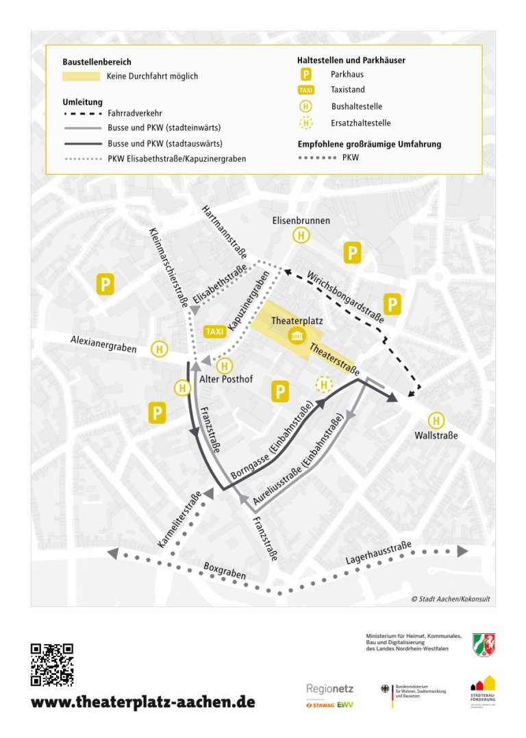Traffic routing around the Theaterplatz