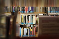 Gros plan sur des livres dans l'étagère de la bibliothèque