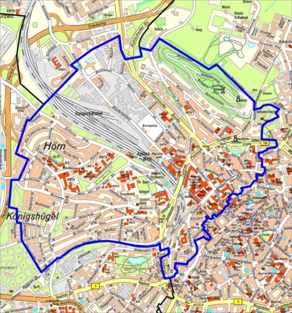 Carte du quartier 3 "Quartier universitaire et Hörn
