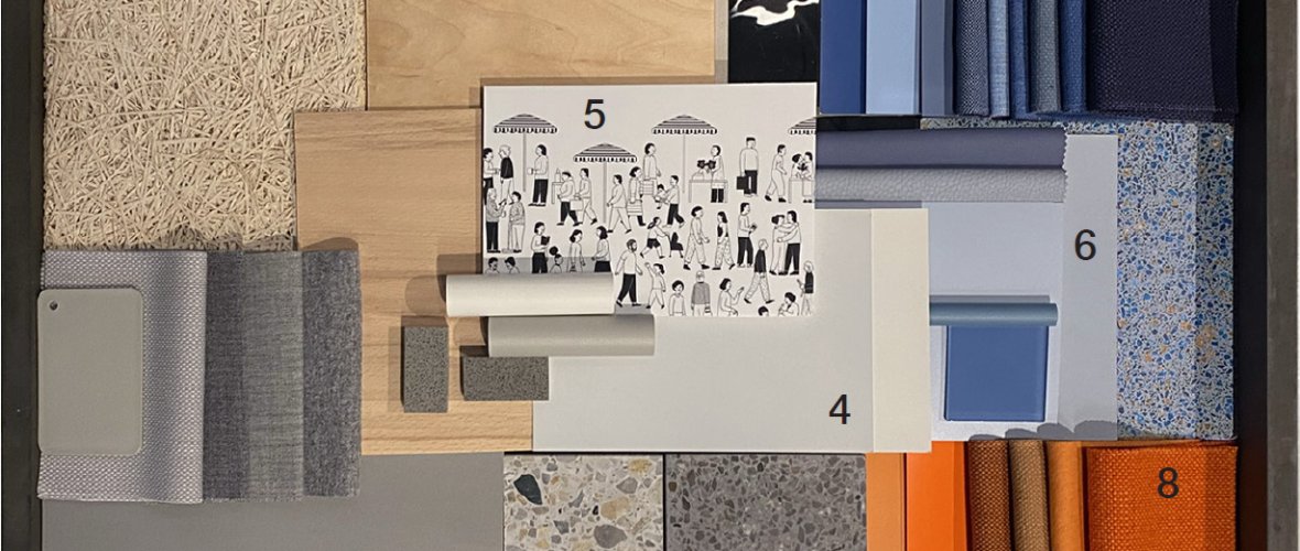 Collage de matériaux pour le design d'intérieur de la maison de la curiosité