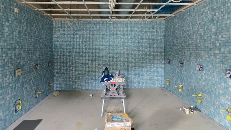 Carreaux muraux dans les toilettes pour femmes