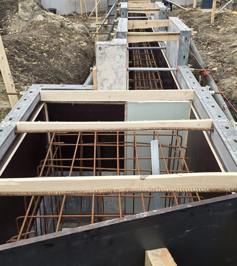 Bétonnage des vestiaires d'air frais