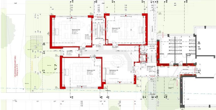 Plan du rez-de-chaussée de l'extension