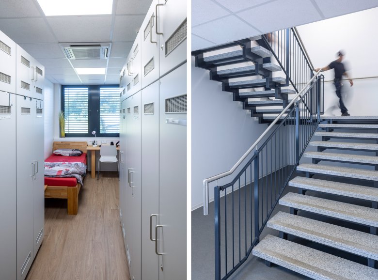 Chambre et cage d'escalier