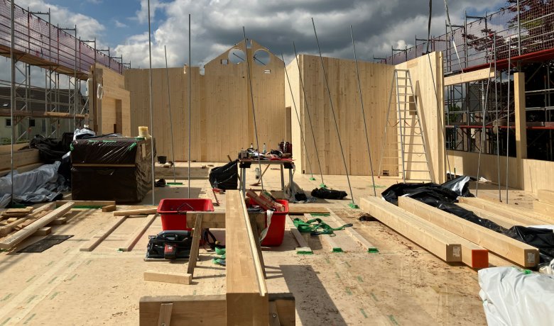 Parois en bois à l'étage