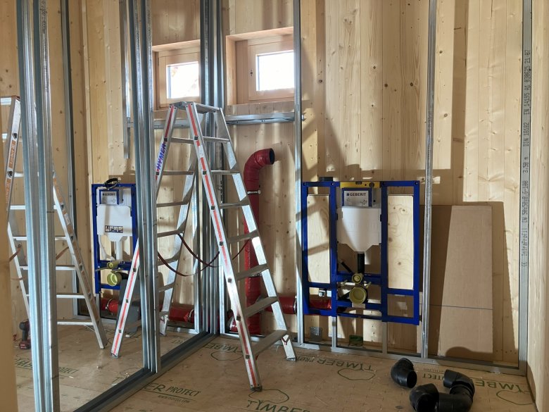 La sous-structure dans la zone sanitaire a été montée.