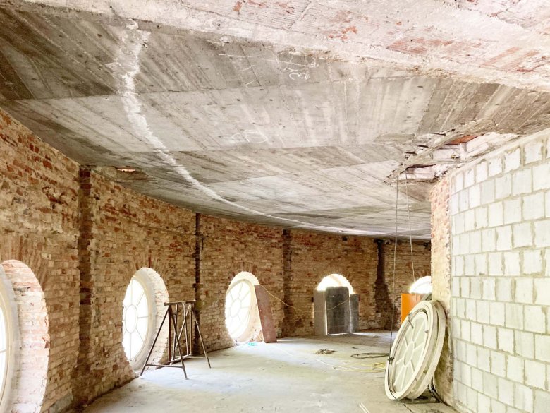 Travaux dans la mezzanine de la rotonde