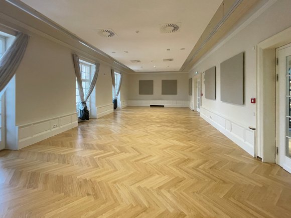 La salle de rafraîchissement juste avant la fin des travaux