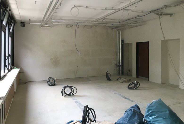 Les travaux de plâtrage sont terminés.