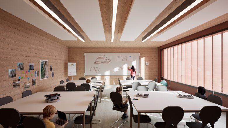 Salle de classe à l'étage