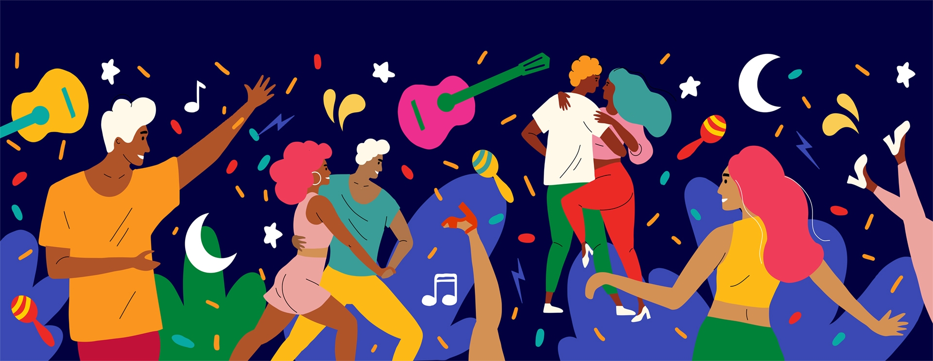Une bannière pour un festival de danse. Compétition de danse latine. Danseurs de bachata et de salsa. bannière, affiche pour une école de danse Une bannière pour un festival de danse. Compétition de danse latine. Danseurs de bachata et de salsa. bannière, affiche pour une école de danse