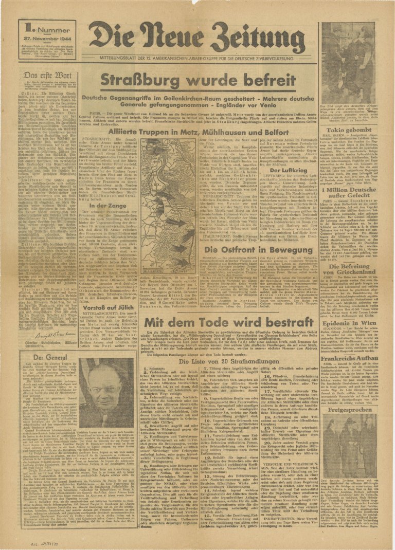historisches bild, Zeitungsausschnitt