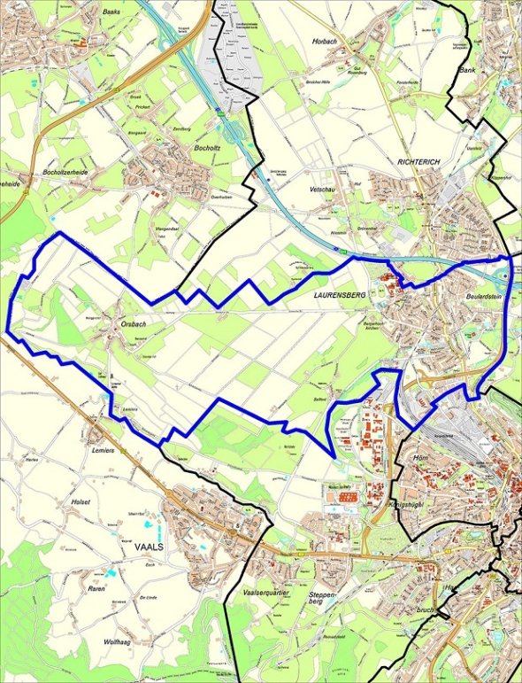 Kaart voor wijk 10 "Laurensberg"