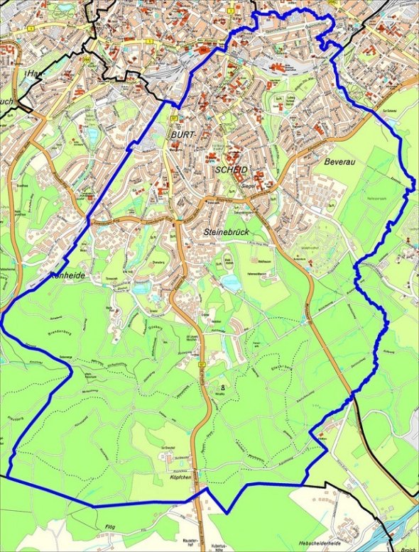 Kaart voor wijk 5 "Burtscheid".