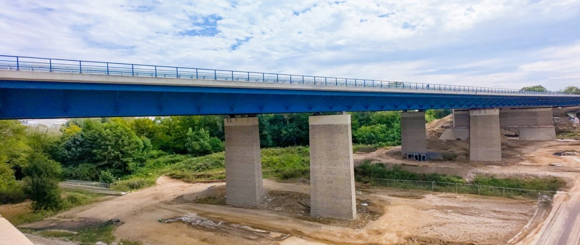Dronebeeld in augustus 2025 kort voordat de Haarbachtalbrug werd geopend Dronebeeld in augustus 2025 kort voordat de Haarbachtalbrug werd geopend