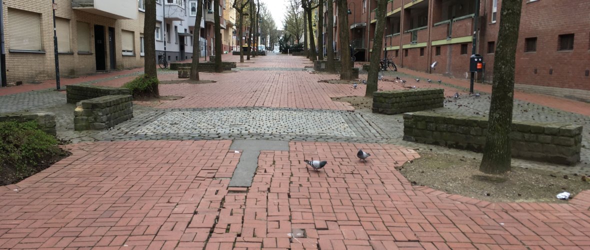 Scheibenstraße Zicht richting Oberstraße Scheibenstraße Zicht richting Oberstraße