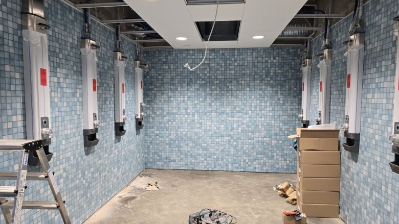 Voorinstallatie in de douches