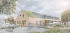 Rendering_Kita_Breitbendenstraße_c_PBS_2024 Rendering van het kinderdagverblijf in de Breitbendenstraße