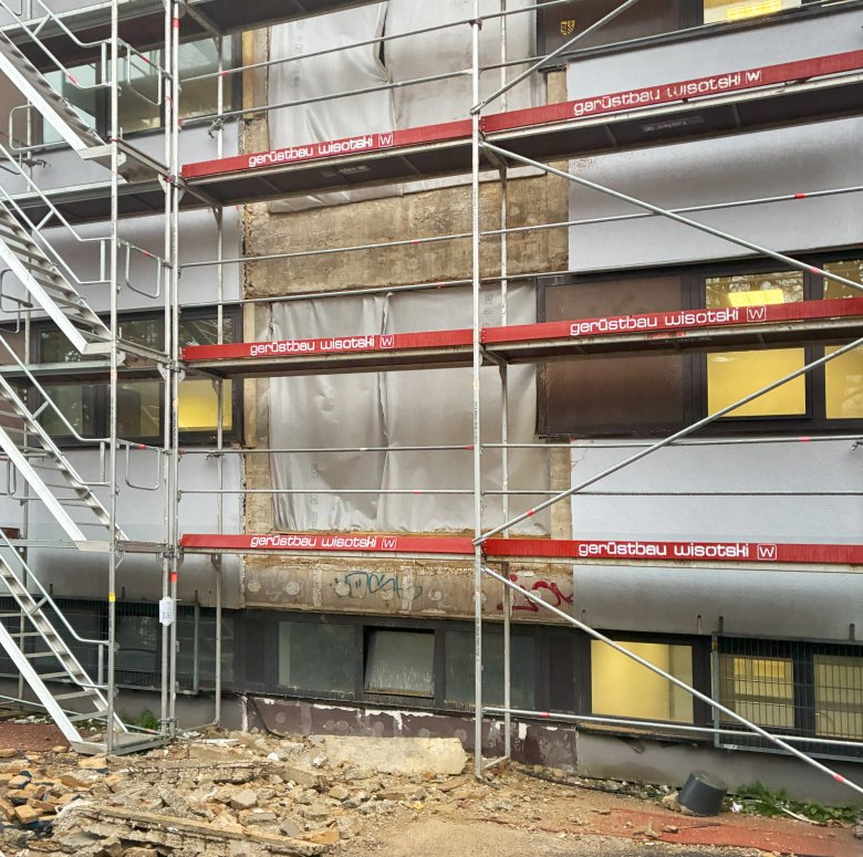 Begin van de bouw van de lift