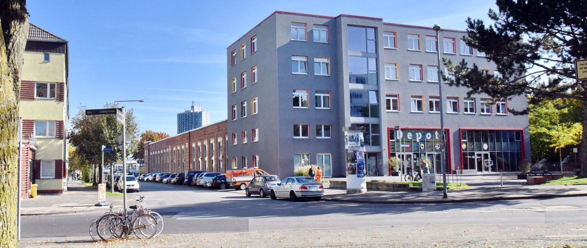 Buitenaanzicht van het gebouw Depot Talstrasse.