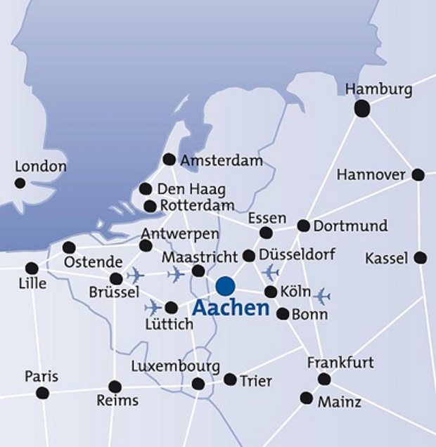 Landkarte mit Flughäfen