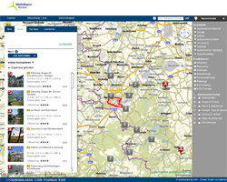 Bildschirmfoto der Online-Radroutenplaners der StädteRegion Aachen: Landkarte