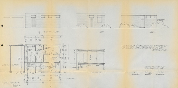 Stadtarchiv Aachen, Hochbauamt, Entwurf zum Neubau einer öffentlichen Bedürfnisanstalt im Kennedy-Park, August 1965
