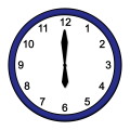 Eine Uhr, die auf 18 Uhr zeigt.